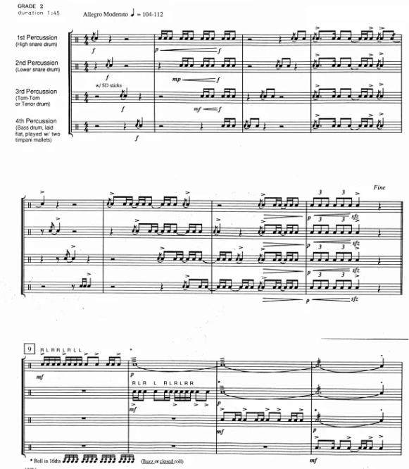 Four-Way Split 初级 霍利夫版 鼓类 打击乐四重奏总谱+分谱 有试听