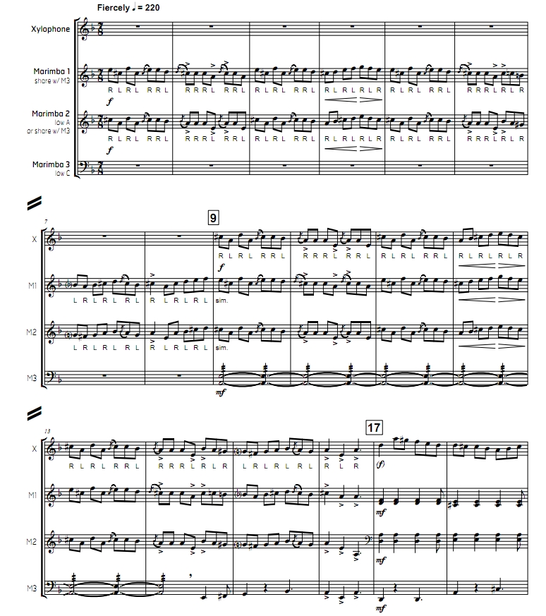 Geampara Lui Petrescu 杜克版 中-高级 槌类打击乐四重奏总谱 有试听