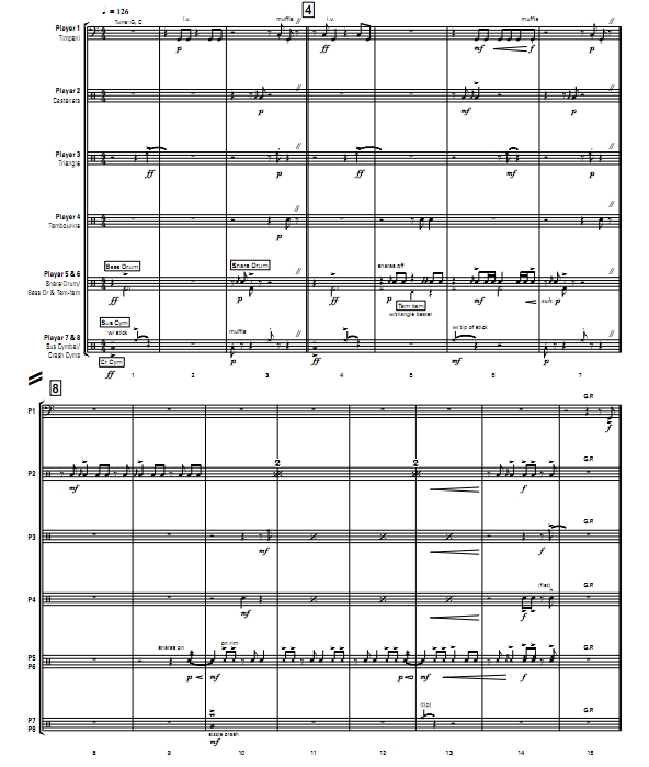 Rechargeable Batterie 初-中级 打击乐八重奏总谱 有试听