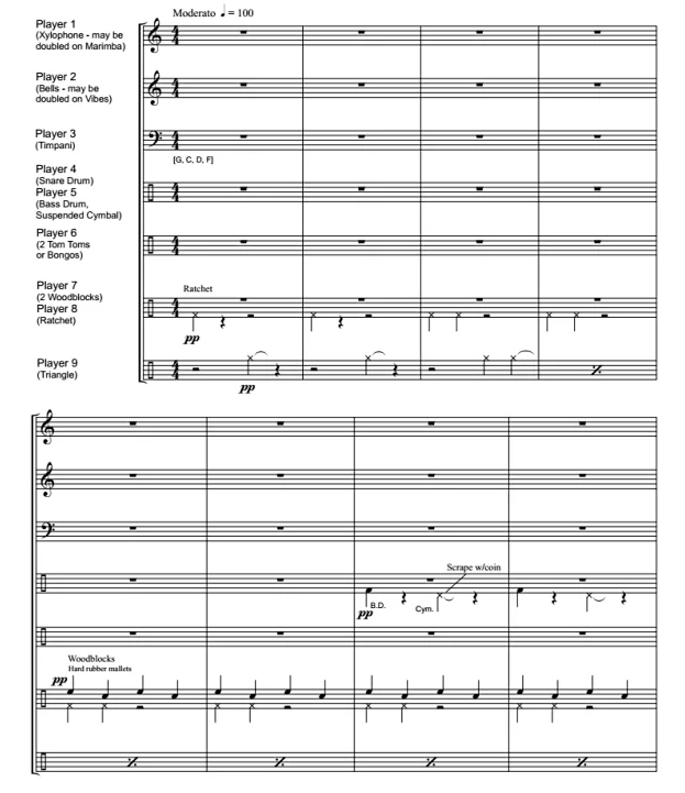 Shop Class 高级 打击乐九重奏总谱+分谱 有试听