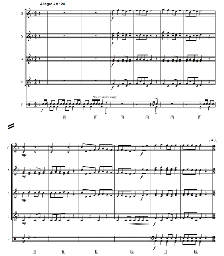 图片[2]-Sound Off! 共3首 初级 奥尔夫打击乐七重奏总谱 有试听