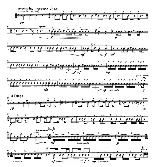 Tchik 高级 无伴奏独奏 小军鼓谱 有试听