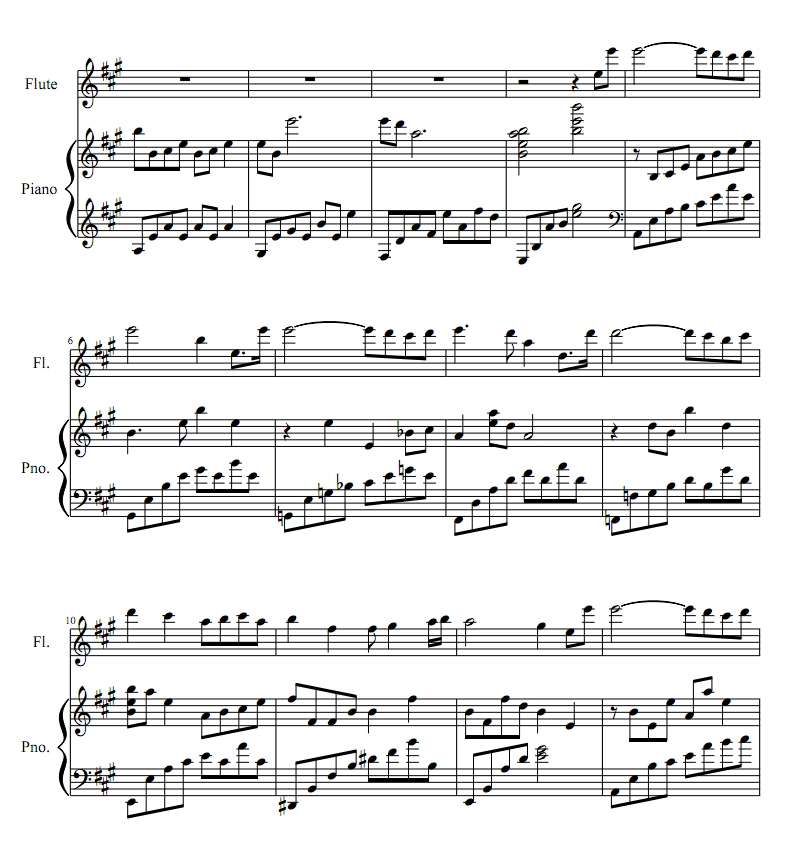 wait there 长笛钢琴 总分谱 有试听