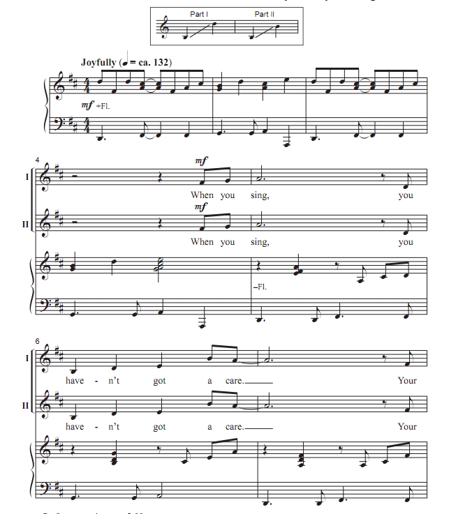 商品为SA 二声部合唱线谱 when you sing  童声女声合唱线谱 有试听