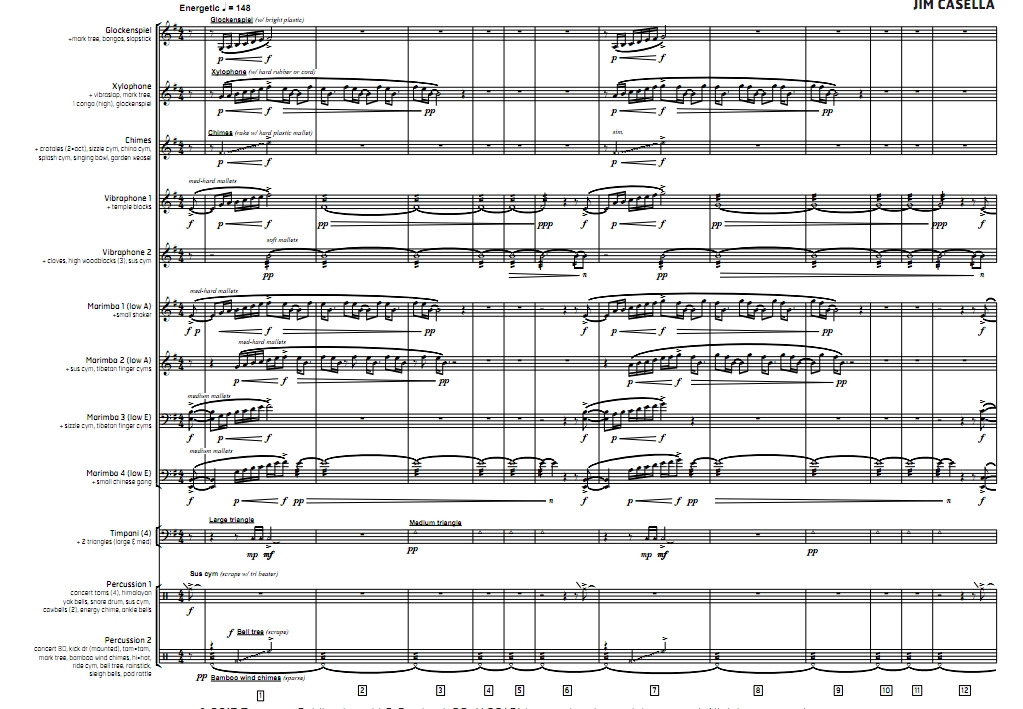 云端之上 高级 打击乐十二重奏总谱 有试听