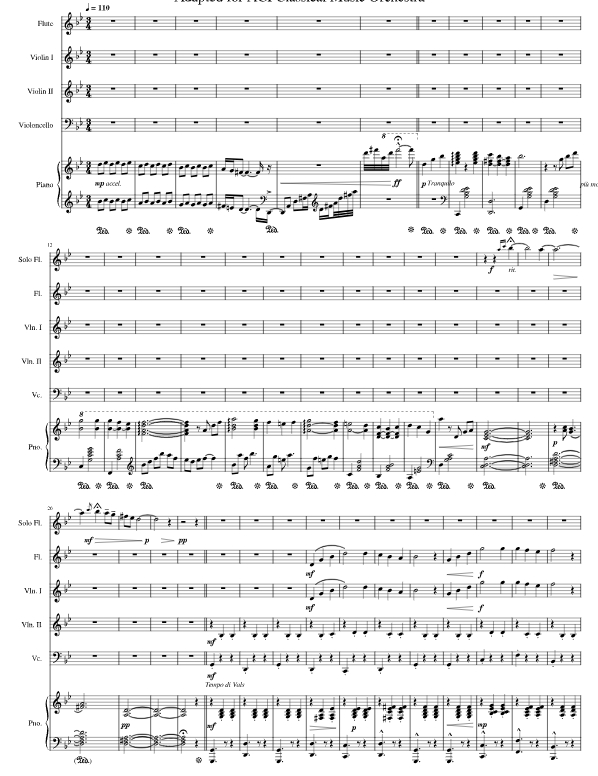 人生的旋转木马  长笛小提琴大提琴钢琴 总谱+分谱 有试听