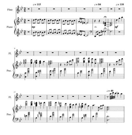 人生的旋转木马 长笛钢琴 总谱+分谱 有试听