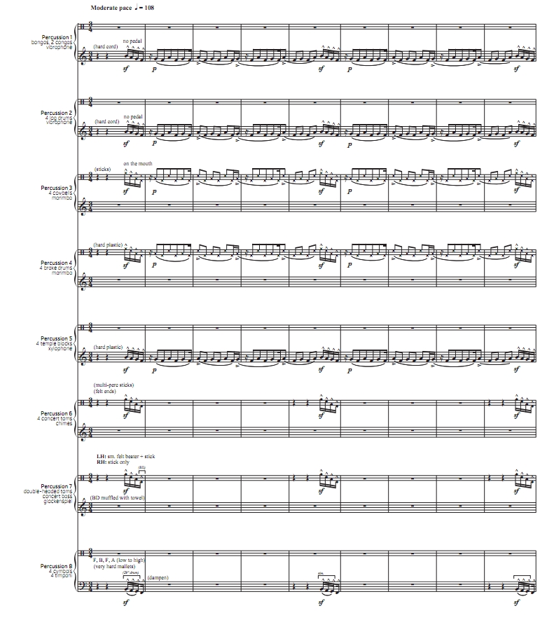 人行横道 中级-高级 打击乐八重奏总谱 有试听