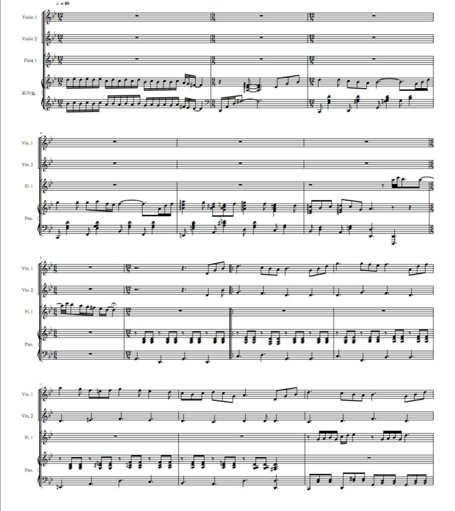 人生的旋转木马 双小提琴长笛钢琴 总谱+分谱 有试听