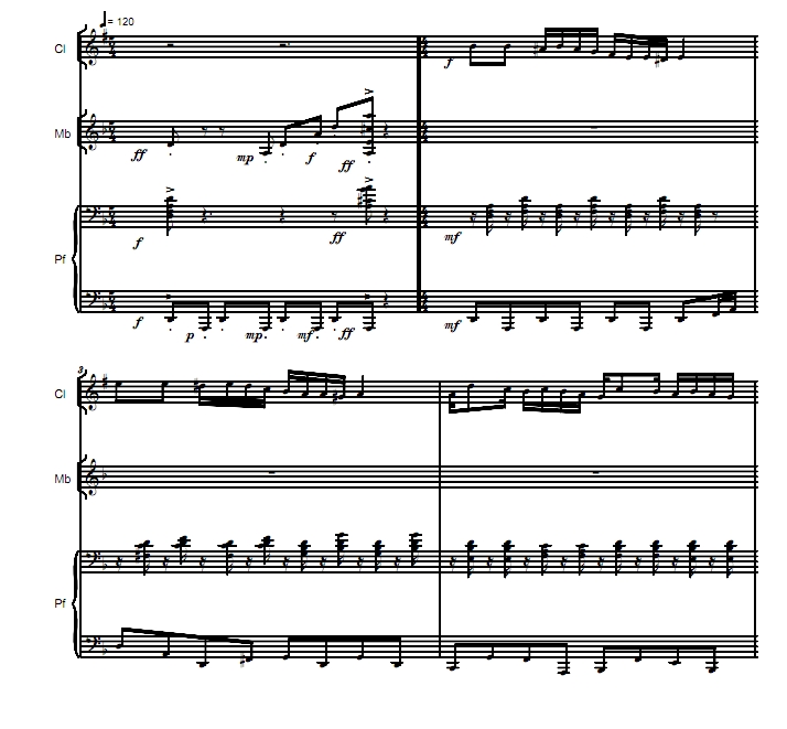 克莱兹梅尔舞 单簧管马林巴钢琴 总分谱 有试听