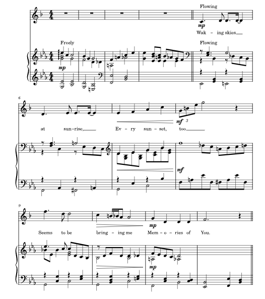 关于你的回忆 单簧管钢琴 总分谱 有试听