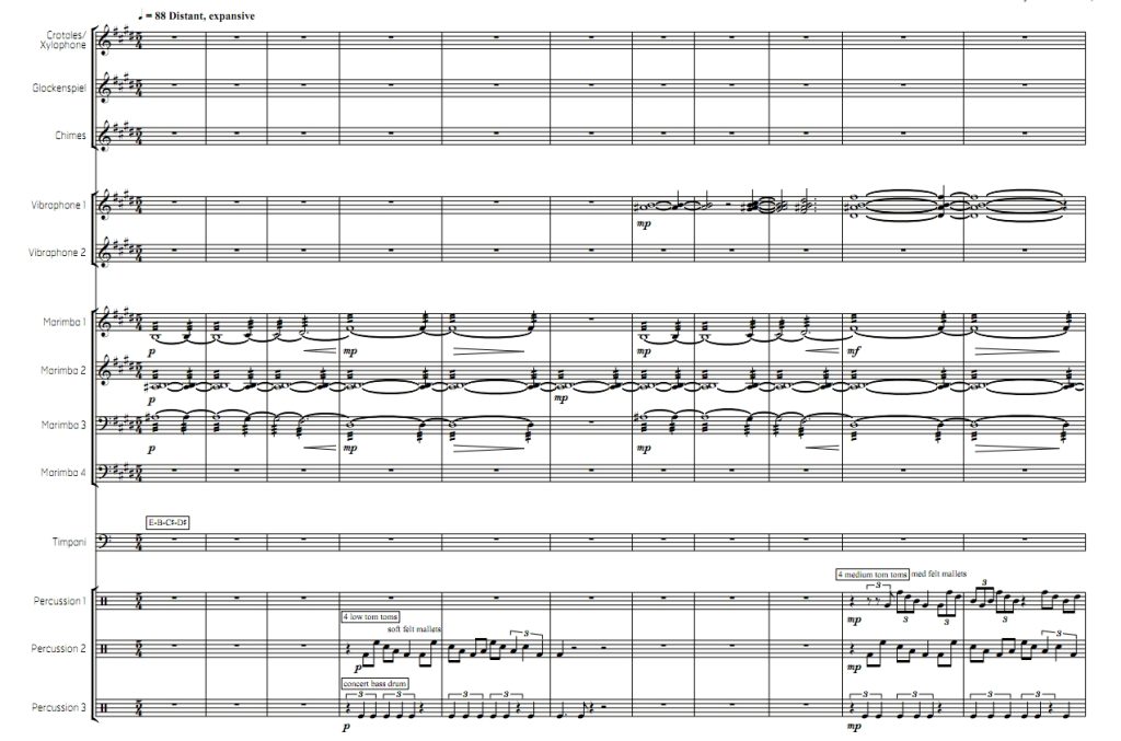 冰川  高级 打击乐十三重奏总谱 有试听