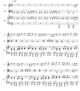 加勒比海盗 长笛中提琴钢琴 总分谱 有试听-云音圈