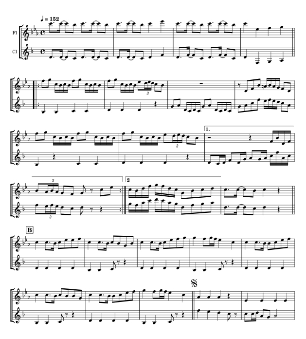 千本樱 长笛单簧管 总分谱 有试听