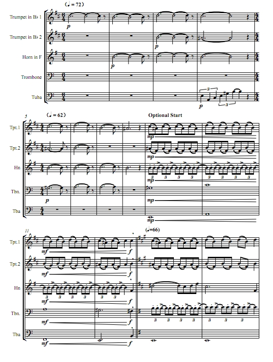 原力觉醒 星球大战7 铜管五重奏总谱+分谱 有试听