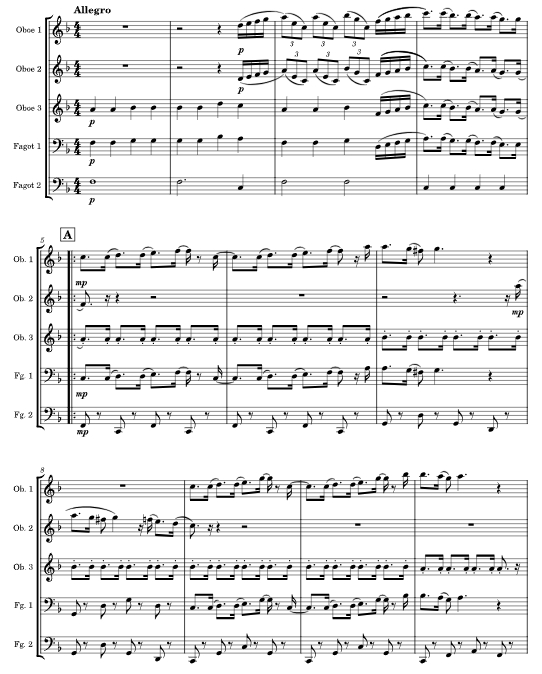 哆啦A梦 铜管五重奏 总谱+分谱 有试听