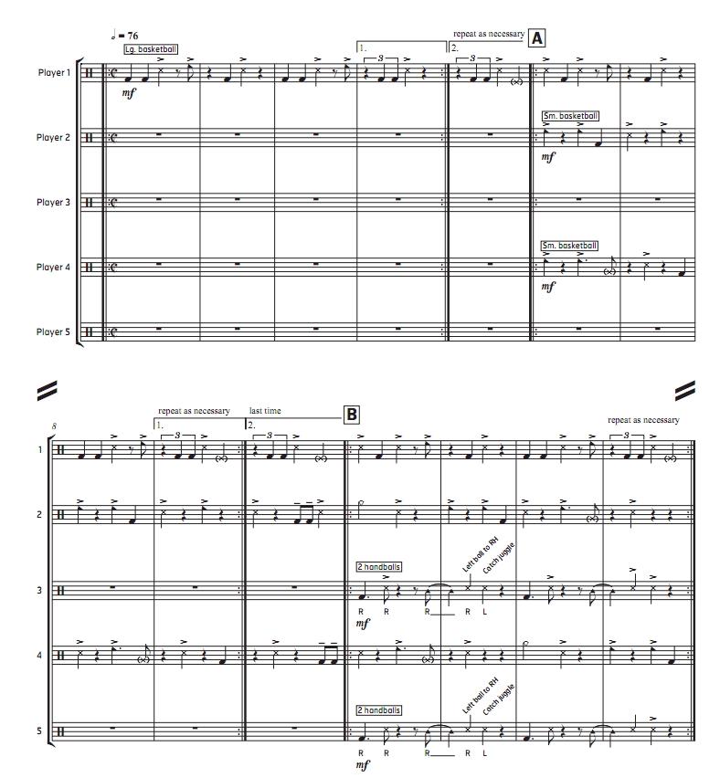 哈奇 弹力球芭蕾舞 中级 手球等 打击乐五重奏总谱 有试听