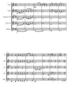 圣体颂 莫扎特 木管五重奏总谱+分谱  有试听-云音圈