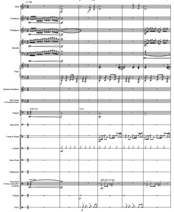 城市之光 中级 打击乐重奏总谱+分谱  有试听