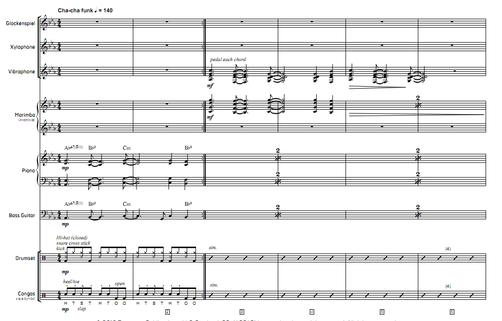 大冒险 中级 打击乐四重奏+节奏组 总谱 有试听