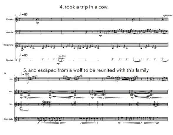 图片[2]-大拇指汤姆组曲 高级 打击乐四重奏总谱+分谱 有试听