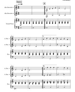 大雄的地球交响乐中的天鹅练习曲 双竖笛钢琴 总分谱 有试听-云音圈