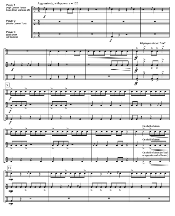 太鼓 米克松版 初级 打击乐三重奏总谱+分谱 有试听