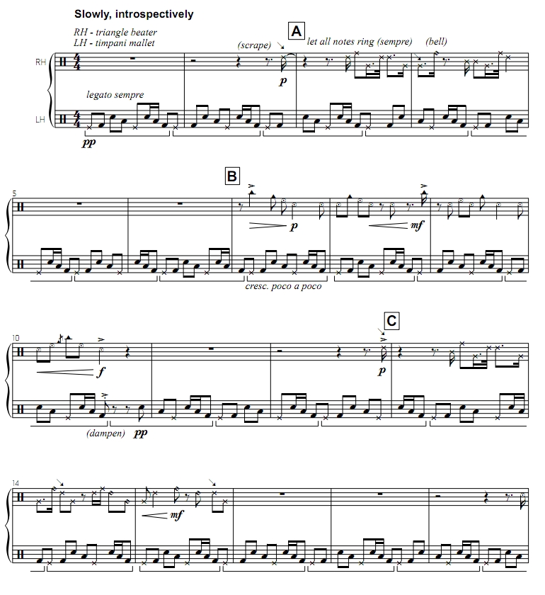 图片[3]-奇点三联画 中-高级 无伴奏独奏 打击乐谱