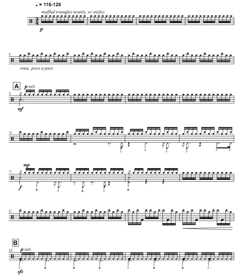 奇点三联画 中-高级 无伴奏独奏 打击乐谱