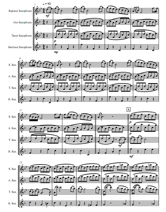 小夜曲 海顿 SATB萨克斯四重奏 总谱+分谱 有试听