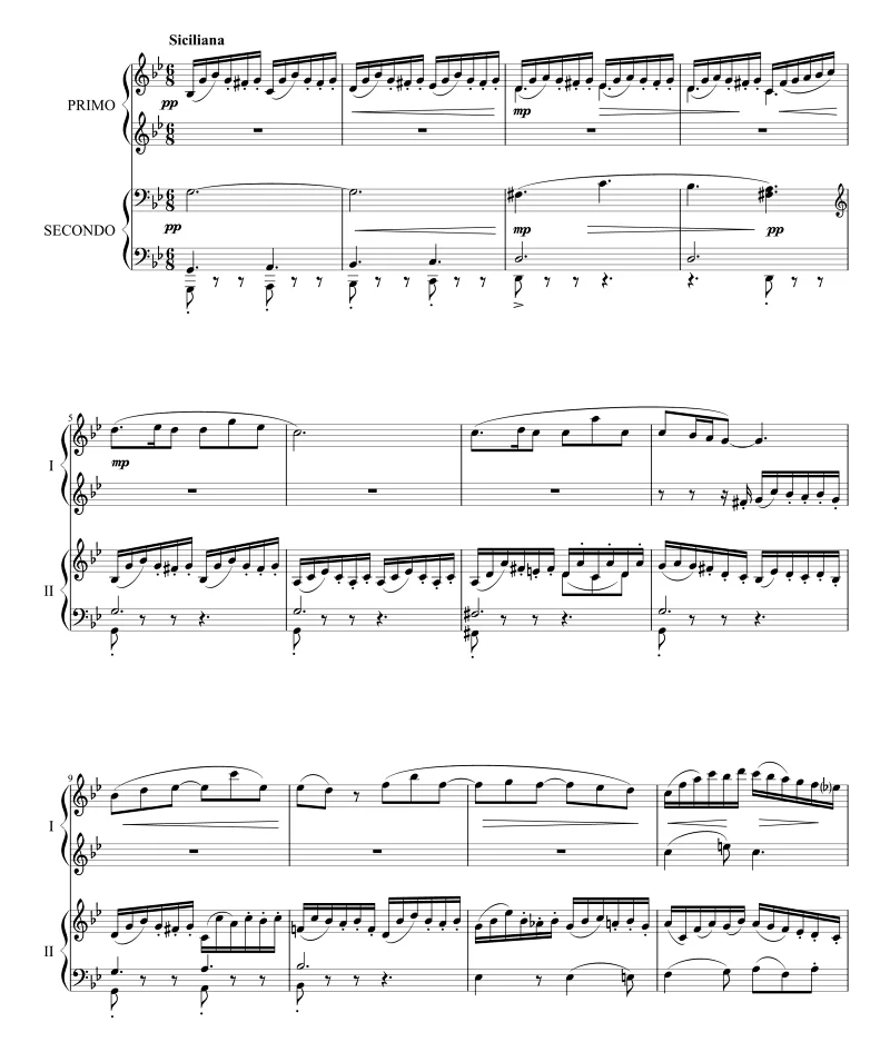 巴赫 西西里舞曲 四手联弹 纸质版 有试听