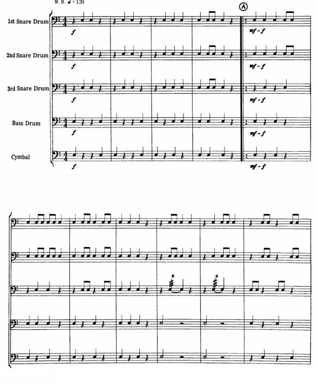 布莱斯峡谷  勒费弗版 初级 小军鼓等 打击乐五重奏总谱+分谱 有试听