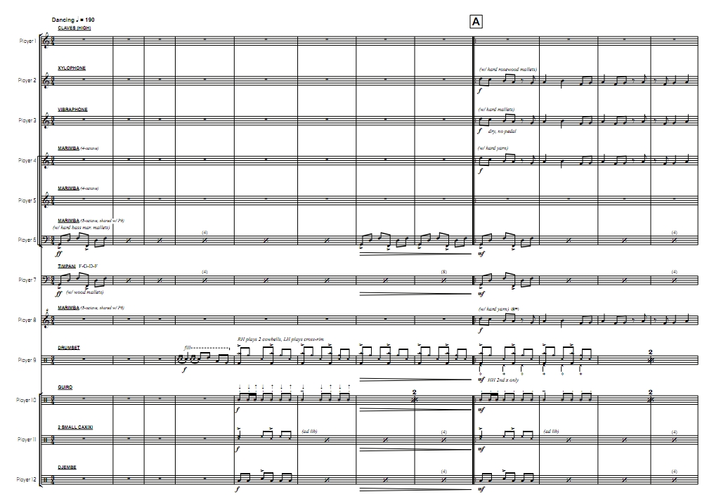 当世界碰撞 高级 打击乐十二重奏总谱 有试听