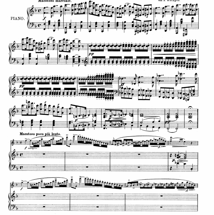 德莫斯曼 F大调意大利协奏曲 长笛钢琴 总分谱 有试听