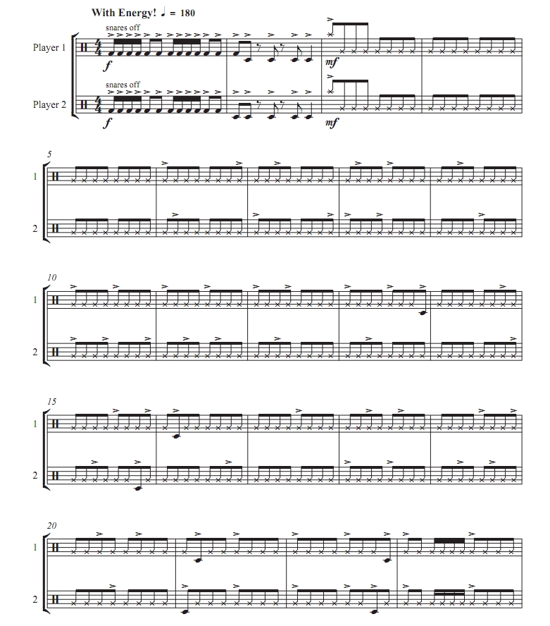 恍然大悟 卡尔版 中级 打击乐二重奏总谱 有试听