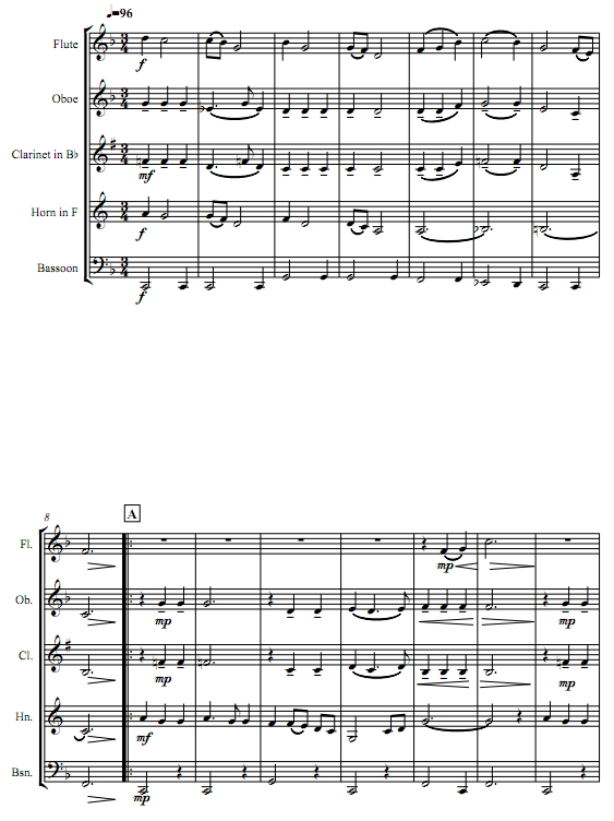 想亲亲 木管五重奏 总谱+分谱 有试听