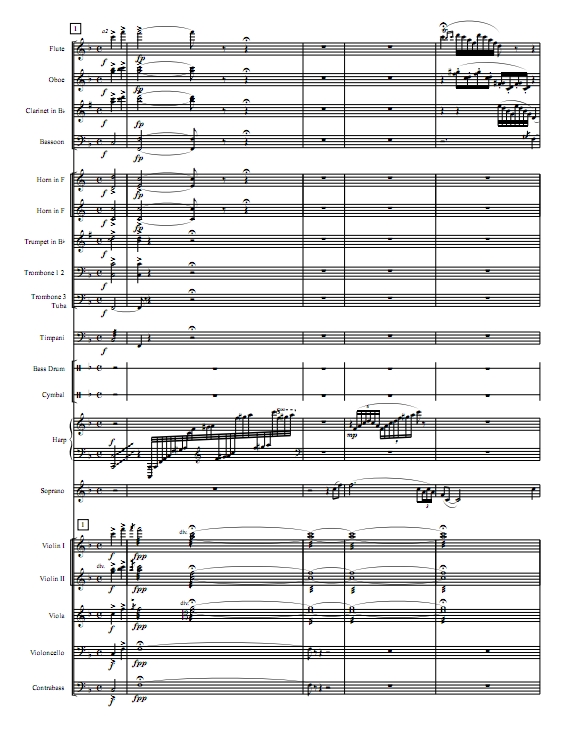 我爱你中国 女声独奏与管弦乐伴奏 总谱+分谱 F调 版本2 有试听