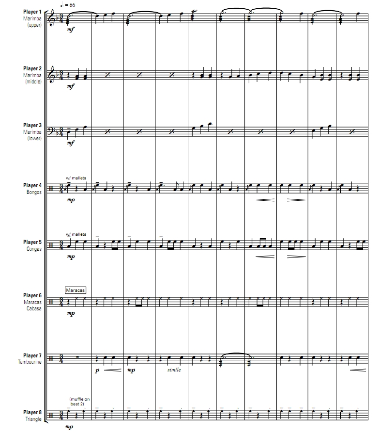 我的奇迹 初-中级 希克斯版 打击乐八重奏 总谱 有试听