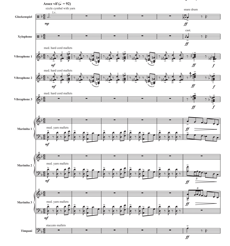 拉威尔 丑角的晨歌 高级 打击乐九重奏总谱 有试听