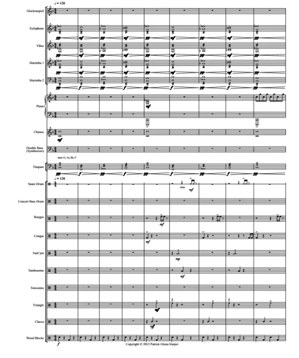 斗转星移 中级 打击乐重奏总谱+分谱 有试听