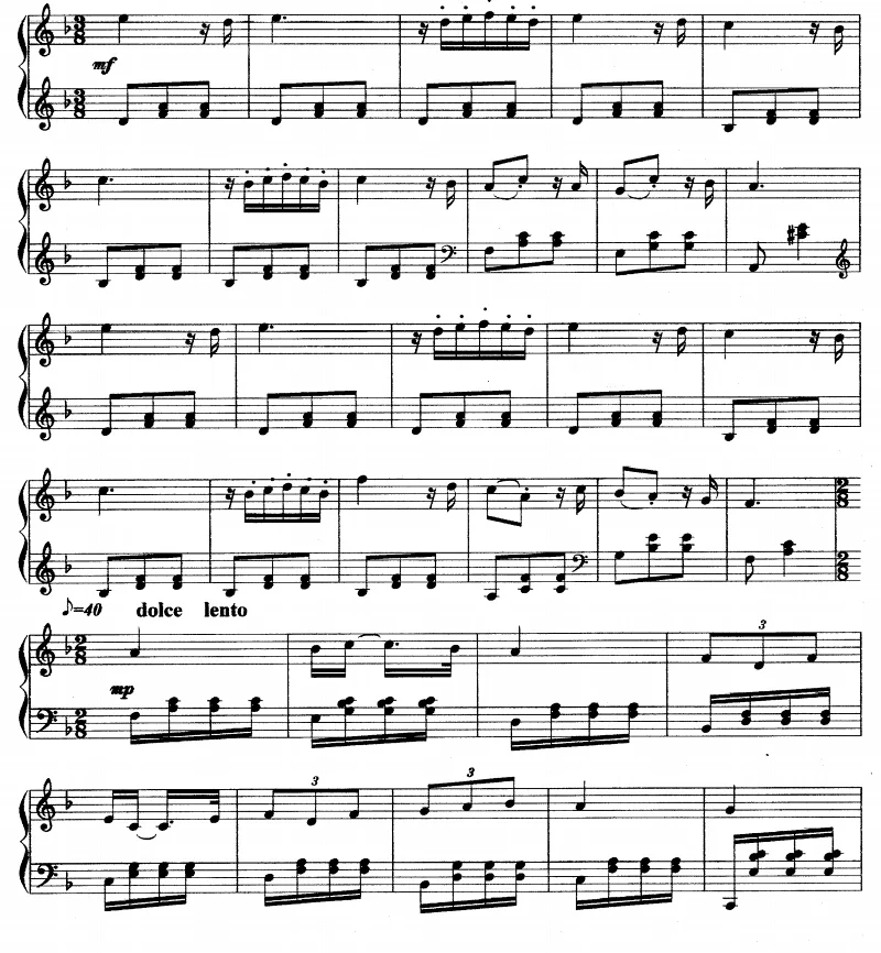 无言的回旋曲 钢琴独奏谱 纸质版 有试听