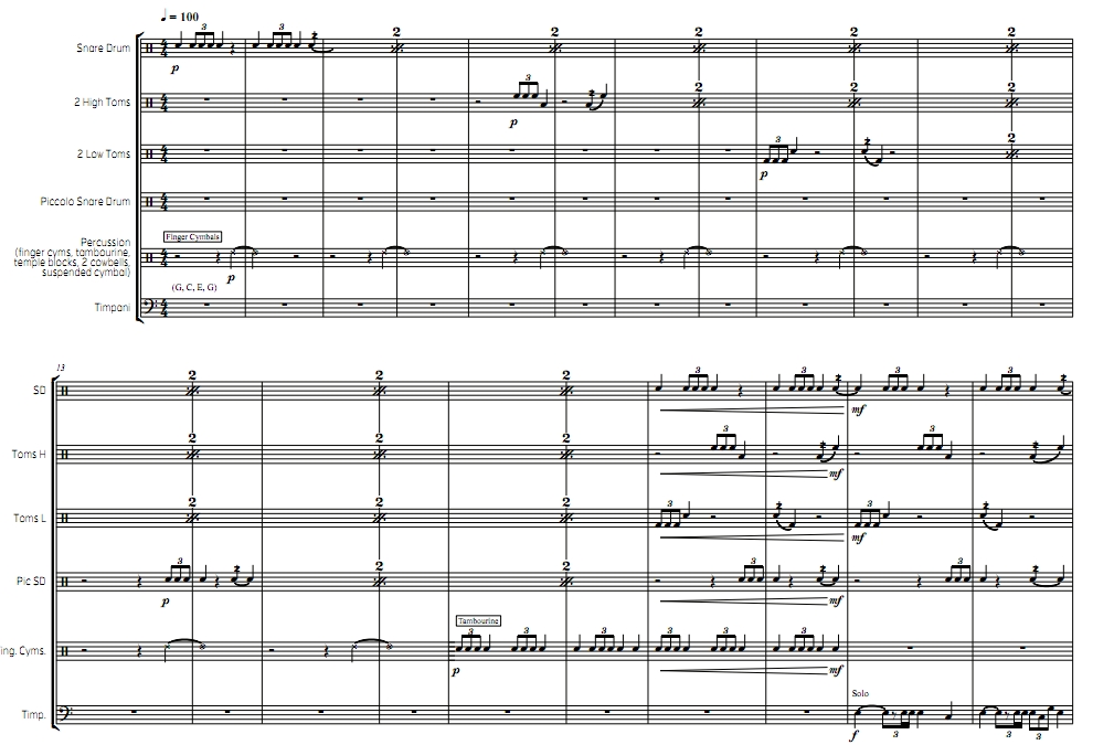 旭日狂欢节  初-中级 打击乐六重奏总谱 有试听