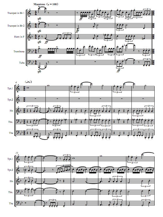 星球大战主题 铜管五重奏总谱+分谱 有试听