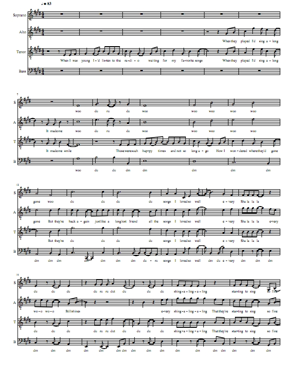 昨日重现 SATB萨克斯四重奏 总谱+分谱 有试听