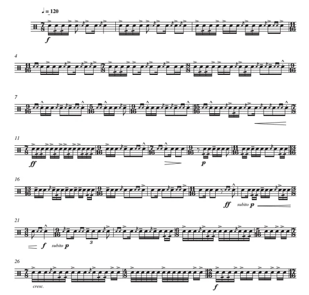 木兰花组曲  贝克版 中级-高级 无伴奏独奏 小军鼓谱 有试听