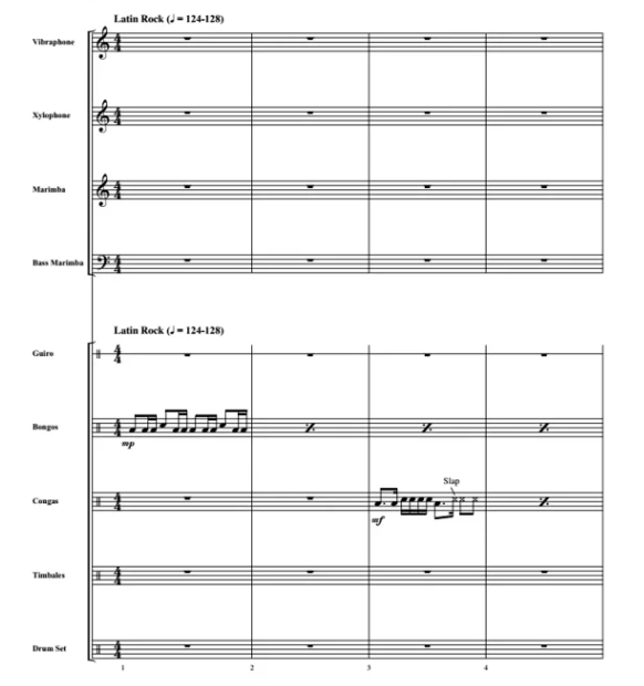 桑塔纳乐队 Soul Sacrifice 中级 打击乐重奏总谱+分谱 有试听