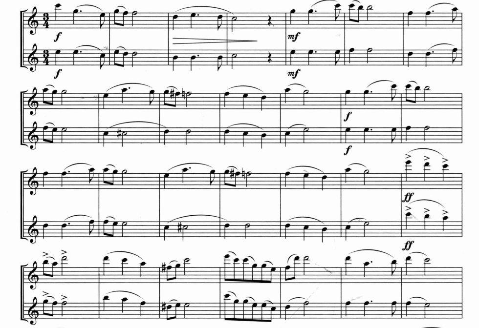 桑塔露琪亚 萨克斯二重奏 总谱 有试听