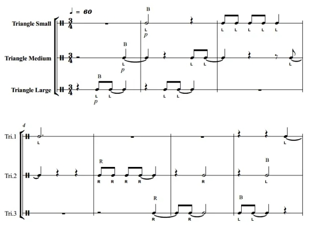 梅森 第3号三角铁三重奏 中级 打击乐合奏总谱+分谱 有试听