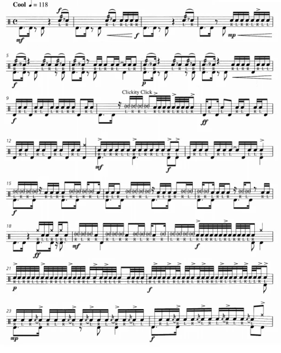 欢乐鼓点   雷德哈姆版 中级 无伴奏独奏 打击乐谱 有试听