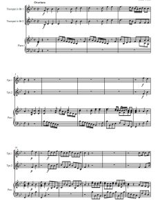 水上音乐组曲迷你版 亨德尔 小号二重奏与钢琴总谱+分谱 有试听-云音圈